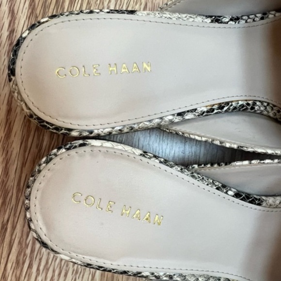 Cole Haan Piper Leather Snake Print Pointy Toe Mules 8.5 - Picture 6 of 11